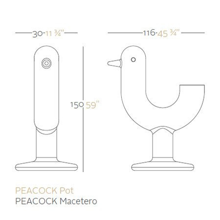 PEACOCK VONDOM 117x75x150 designerska donica paw KOLOR NA ZAMÓWIENIE