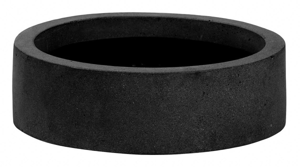 Max Low XS 30/9 doniczka cylindryczna płaska czarna