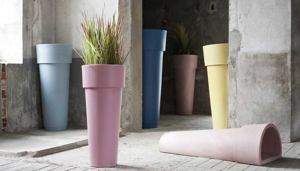 MARCANTONIO 50/120 wysoka donica z rantem ciemno-brązowa ethnic