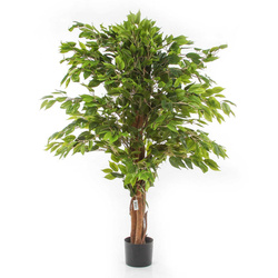 Sztuczne drzewko Fikus Benjamina 120 cm na naturalnym drewnianym pniu