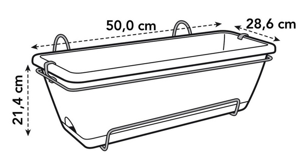 Barcelona Elho 50x29/21 doniczka balkonowa wisząca podłużna antracytowa