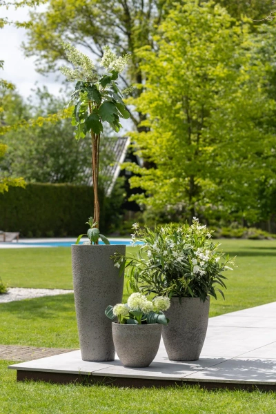 Jesslyn S 50/44 szarobrązowa donica kamienna dioriet grey