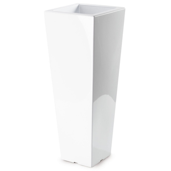 VASO QUADRO ALTO 34x34/70 donica wysoka lakierowana biała połysk