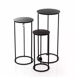 Kwietnik czarny Quinty zestaw 3 sztuki