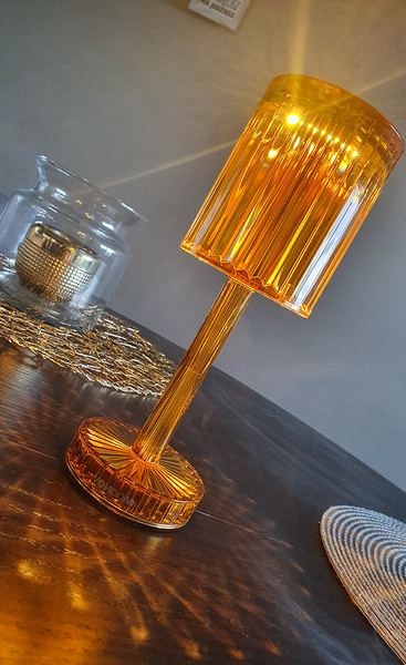 Lampa GATSBY 24,5 cm okrągła bursztynowa