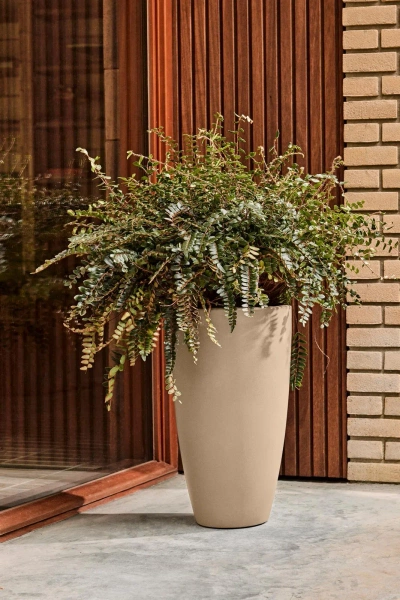 June Round High 30/53 beżowa wysoka donica do salony balanced beige