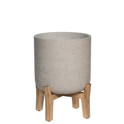 Charlie XXL 47/62,5 duża donica szara na niskich drewnianych nóżkach