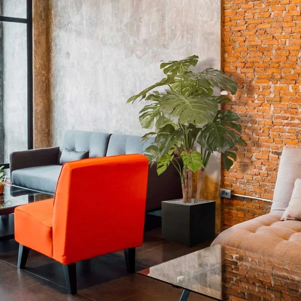 Sztuczna Monstera 140 cm na drewnianych pniach deluxe