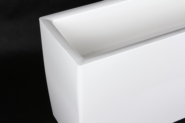 MARBELLA 76x31/45 donica prostokątna na kółkach biała z połyskiem