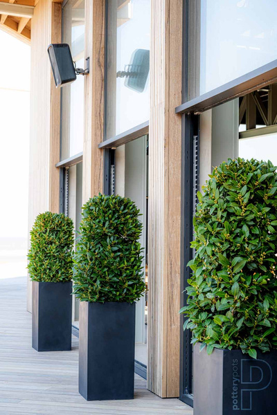 Bouvy L 40x40/80 wysoka donica kolumnowa szara