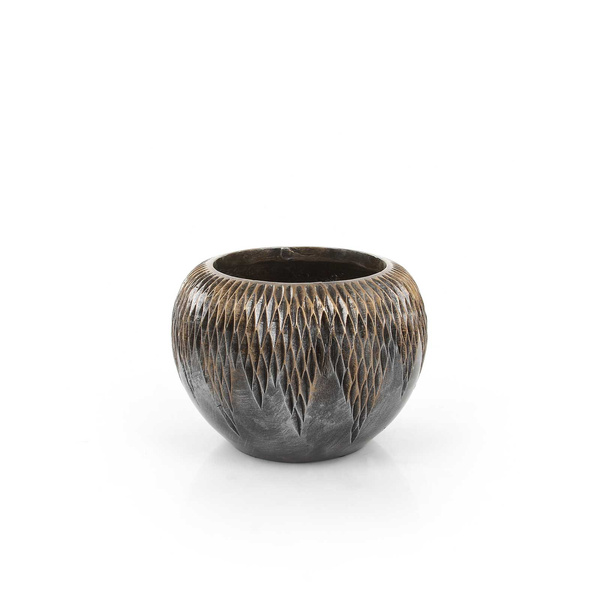 UNIVERSE COMET GLOBE 28/20 doniczka kula brązowa ręcznie zdobiona