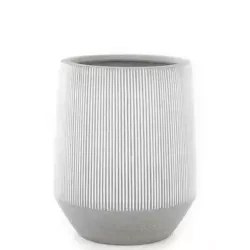 Harith High L 53/68 wysoka donica kamienna szara w białe prążki