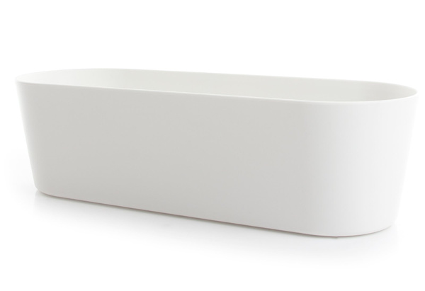 Flori 27x10/8 cm osłonka podłużna biała