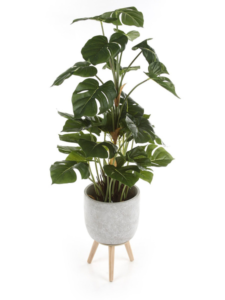 JIMMY 21/33,5 cm cementowa doniczka na nóżkach jasnoszara