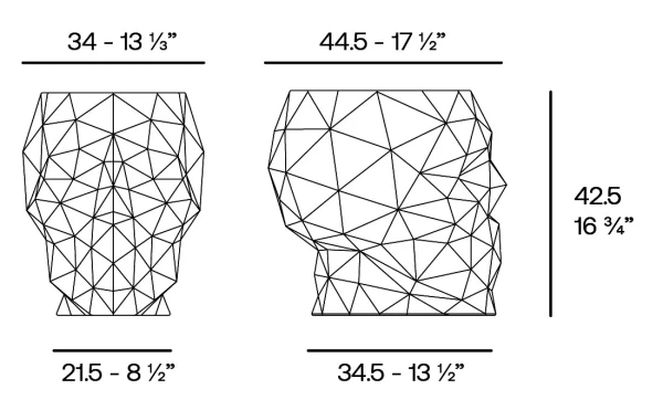 Skull stolik czarny czaszka 34x44/42 Vondom