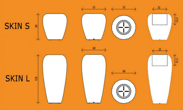 SKIN S 60 donica prążkowana designerska czerwona