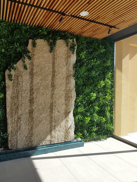 Sztuczna Zielona ściana mata 100x100 mix roślin UV wodoodporna