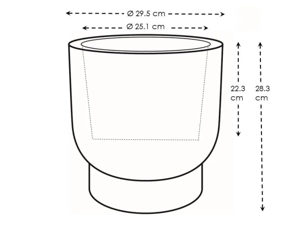 Amber Grail 30/28 biała donica na podwyższeniu linen white