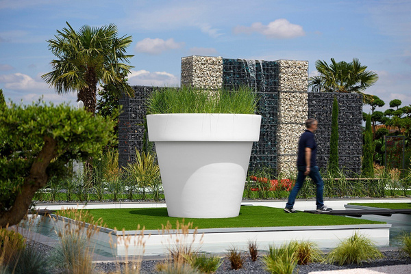 IKON 60/53 biała donica okrągła z rantem