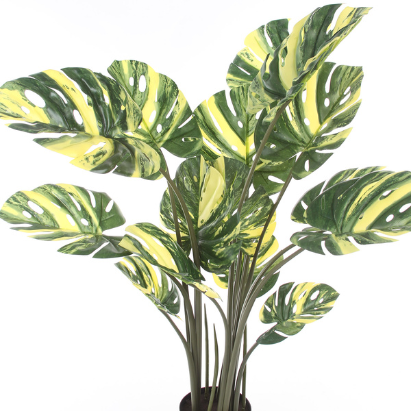 Sztuczna Monstera dziurawa Variegata zielono-żółta 120 cm