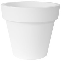 IKON 140/125 wielka donica okrągła biała z rantem