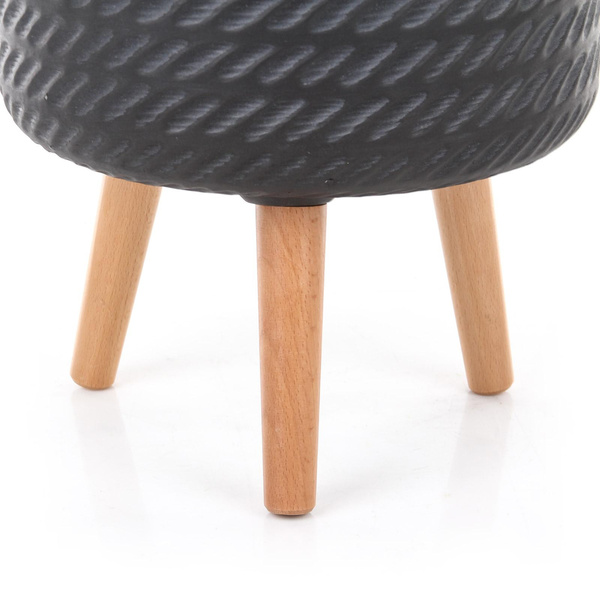 CORDA CYLINDER 30/46 osłonka na drewnianych nóżkach czarna