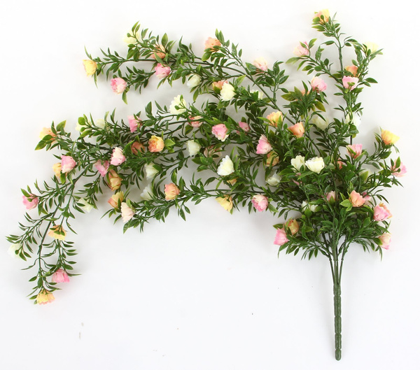 Sztuczna Róża pnącze 75 cm kwiaty kremowo-różowe