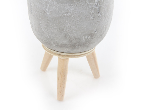 JIMMY 7,5/10,5 cm mała doniczka cementowa na nóżkach jasnoszara
