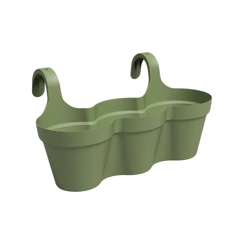 Capri Triple 54 podłużna zielona doniczka balkonowa na poręcz