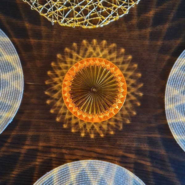 Lampa GATSBY 24,5 cm okrągła bursztynowa