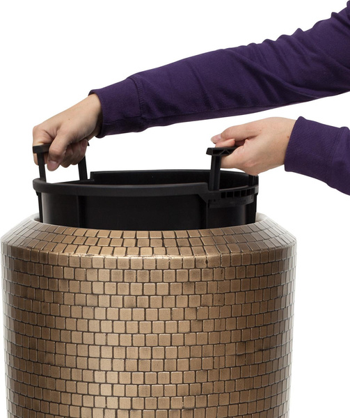 PIXEL 40/135 ekskluzywna wysoka donica mozaikowa złota