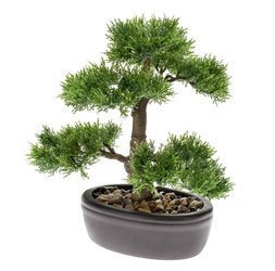 Sztuczne drzewko Bonsai Cedr 32 cm w brązowej doniczce