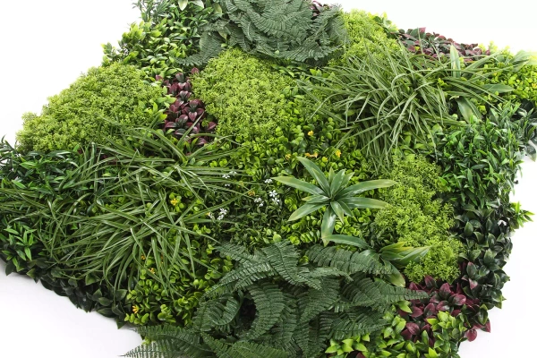 Sztuczna zielona ściana Premium 100x100 paprocie i mchy