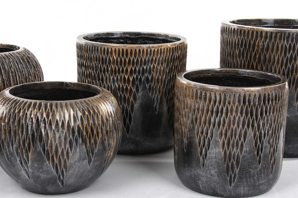 UNIVERSE COMET CYLINDER 28/27 cylindryczna doniczka brązowa