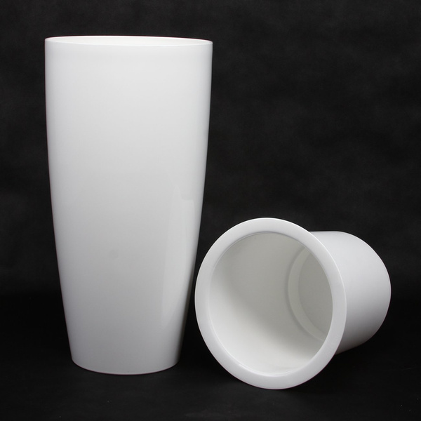 SANTORINI 33/65 donica z wkładem biała z połyskiem