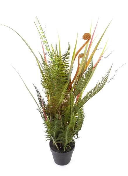 Sztuczna Paproć trawa mix 75 cm zielono-brązowa