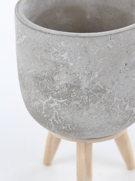 JIMMY 12,5/19 cm osłonka na drwnianych na nóżkach jasnoszara