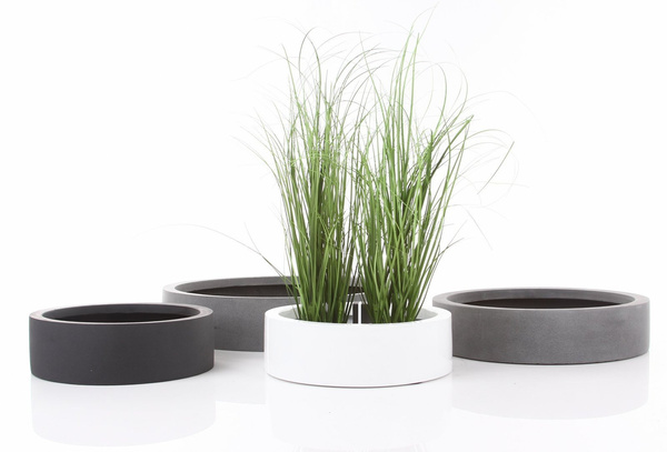 Max Low XS 30/9 doniczka cylindryczna płaska czarna