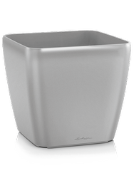 LECHUZA QUADRO 28x28/26 donica srebrna metalik