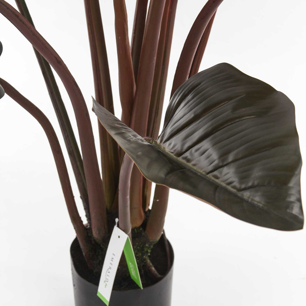 Sztuczny Filodendron 120 cm 10 liści zielony burgund duże liście