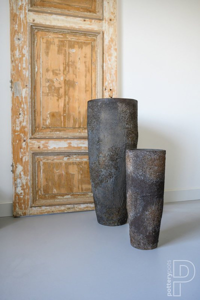 Dax XXL 46/118 wysoka naturalna brązowa donica ostryga / oyster