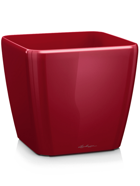 LECHUZA QUADRO 28x28/26 donica czerwona z połyskiem scarlet red