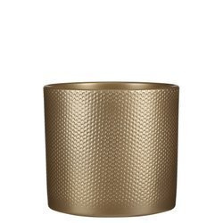 ERA 17/14 wytłaczana doniczka ceramiczna złota