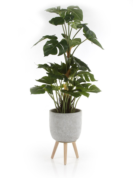 JIMMY 21/33,5 cm cementowa doniczka na nóżkach jasnoszara