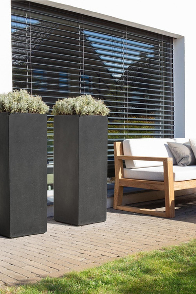 DIVISION 35x35/80 donica betonowa wysoka grafitowa