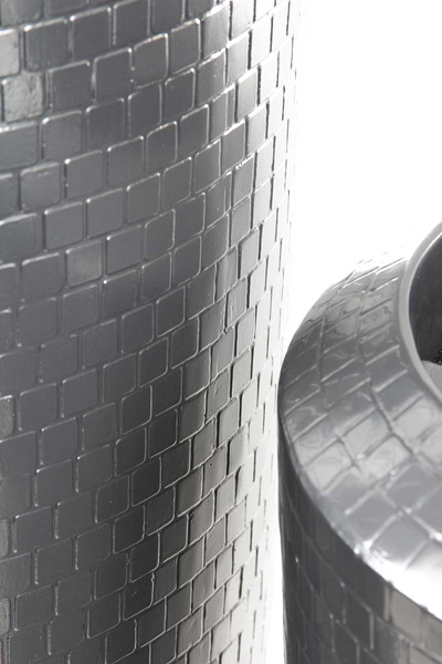 PIXEL 40/135 designerska donica z mozaiki srebrna lustrzany połysk