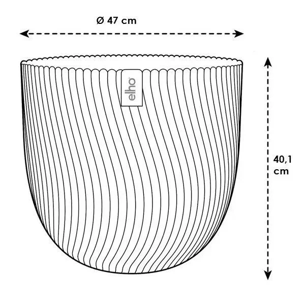 Sereh Round Elho 47 pastelowa osłonka beżowa mushroom beige