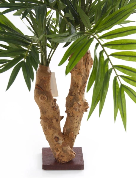 Sztuczna Palma Chamedora na drewnianym pniu 65 cm