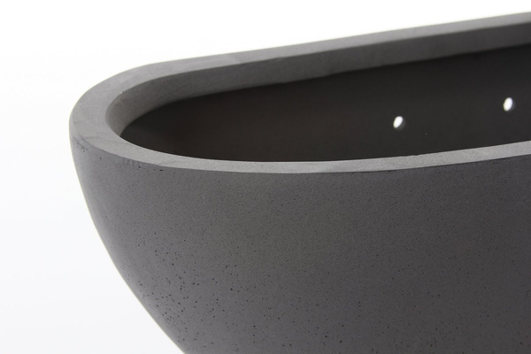 Mini Dorant Wally L 43x17/16 doniczka na ścianę owalna szara kamienna