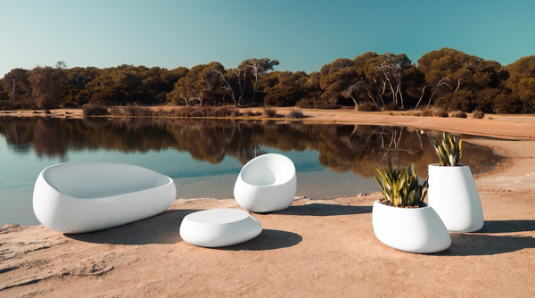 STONE VONDOM 87x64/100 biała designerska donica kamień